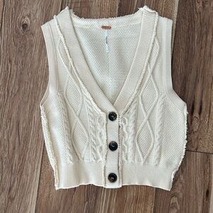 Free People Ivory Knit Vest
